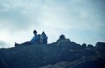 Sarah Archibald and Mark Roberts atop Hard Knott