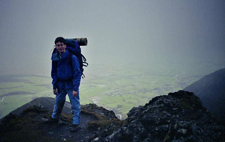 1991-04-02a.jpg - Nick on Hall's Fell