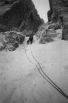 Hilary in SC Gully, Stob Coire nan Lochan
