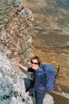 Hilary scrambling on the Buachaille