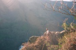 Roland belaying on Bowderstone Pinnacle
