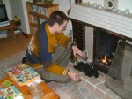 Austin, still attempting to light the fire