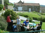 Starting as we mean to go on? Having a coffee (yes, really) in the pub in Hawnby