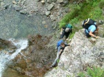 Steep scrambling high in Dungeon Ghyll