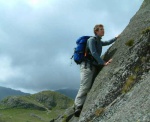 Pete on Harrison Stickle, SW Face