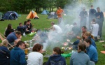 Smoking out the midges (and trying to cook)