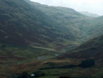 Looking down into Wrynose Bottom