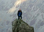 Toby posing on a pinnacle