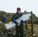 Geoff with his ice sledge (which didn't last long)
