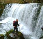 Toby near the top of the third falls