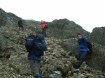 The scree slope ascent of Glyder Fawr