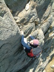 Becky on a steep bit