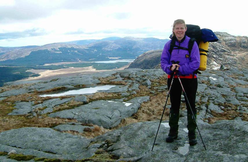 20040411-154202.jpg - Jane atop Dungeon Hill