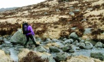 Jane crossing the burn