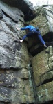 soloing near Lichen Slab