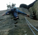 Dave at the crux of Face Climb no. 2