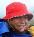 Becky, with inapprpriate sun-hat