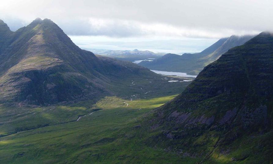 20040620-183212.jpg - Beinn Alligin and Loch a' Bhealaich from Liathach