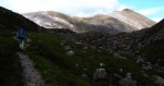 Becky approaching Bealach na Lice