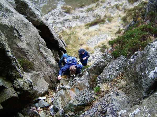 20041128-120730.jpg - Setting off up North Buttress Variant
