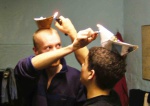 Fire Hat competitors (Andy and Chris)