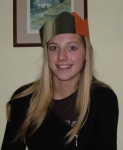 Roxy in a Christmas hat
