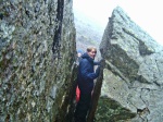 Peter in "Fat Man's Agony" at the foot of Broad Stand
