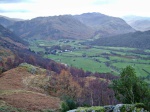Looking back at upper Borrowdale - Rosthwaite and Glaramara