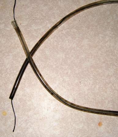 20050108-135812.jpg - Start with a filthy platypus tube like this one, and thread some wire through it