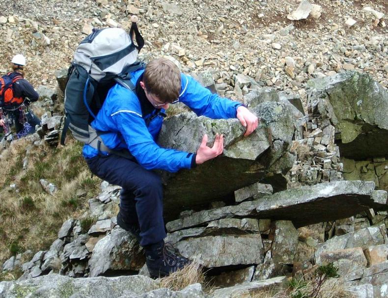20050129-115306a.jpg - Will on the first bit of scrambling
