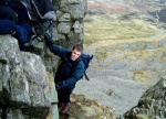 Dave scrambles up behind Michael