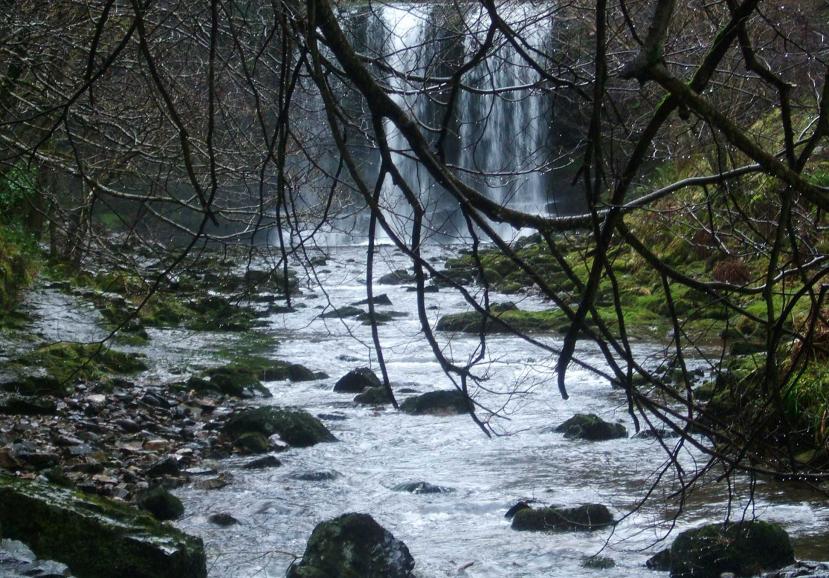 20050205-114956.jpg - First glimpse of Sgwd yr Eira