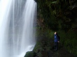 Shona admires the fall from the ledge