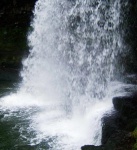 Water landing at the foot of the fall