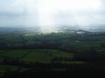 A distant beam of sunlight