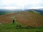 Looking back to Ragleth Hill, and a trailing Dave - catch up!