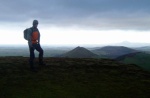 Anton on Caer Caradoc; Shrewsbury plain and the Wrekin behind