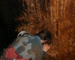 Delicious fresh mineral water - Sarah takes a drink