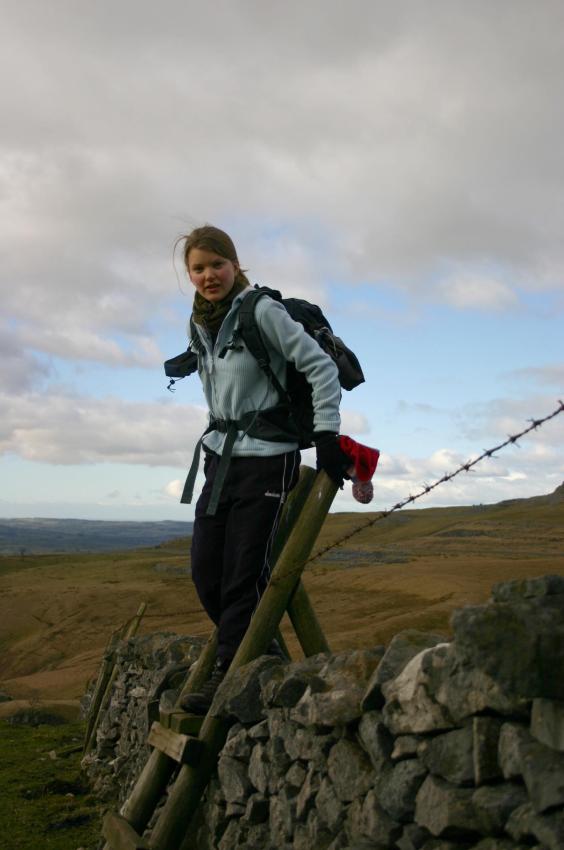 20050312-100518.jpg - Katy crosses a stile