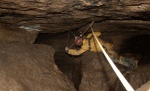 Stuart inspects the Fall Pot anchors