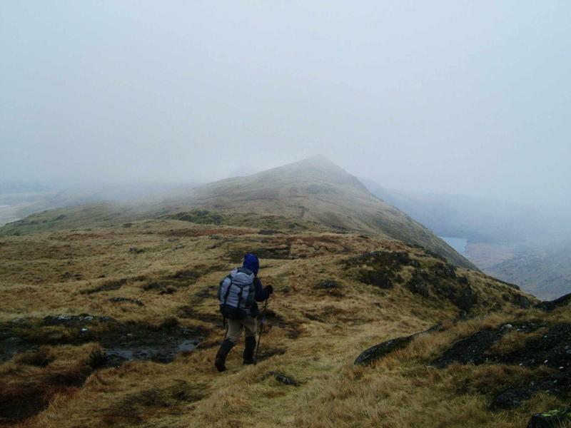 20050327-132222.jpg - Lottie on the summit ridge of Yewbarrow