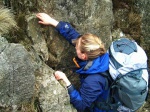 Lottie scrambling on Yewbarrow