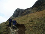Peter and Lottie descending by Dropping Crag