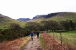Lottie & Catherine near Brackenclose; Pikes Crag in the mist beyond