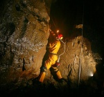 Paul explores the climb alongside the ladder
