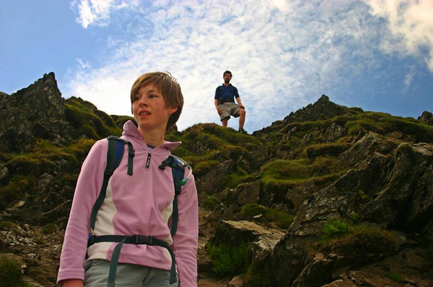 20050611-125858.jpg - Sarah and Andrew at the foot of Sharp Edge