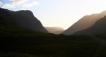 Looking down Glen Coe in the evening