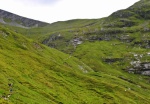 Heading up the path to the col