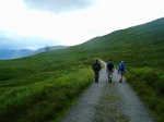 Wednesday: Sam, Andrew and Sarah on the old road from Cluanie towards Tomdoun