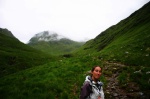 Thursday: Marta in Coire Chònneachain heading up to climb Beinn Fhada